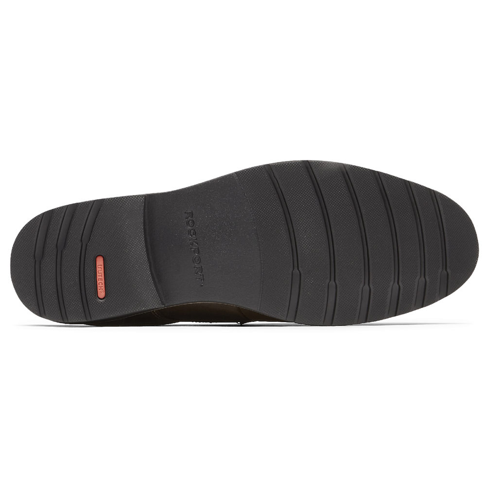 Oksfordki Rockport Męskie Ciemny Brązowe - Sharp & Ready 2 Cap Toe - QO0931584